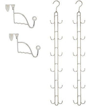 Load image into Gallery viewer, Great boottique 2 pk over door hanging purse storage durable holds 50 pounds rotates 360 for easy access purses handbags satchels crossovers backpacks 12 hooks chrome set of 2