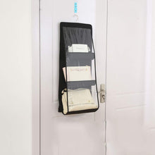 Load image into Gallery viewer, Amazon luck dawn hanging handbag purse organizer transparent dust proof wardrobe closet storage bag for clutch with 6 larger pockets black