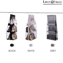 Load image into Gallery viewer, Cheap love in the house hanging handbag purse organizer household wardrobe closet organizer hanging storage bag 6 large storage pockets grey 36x14x14