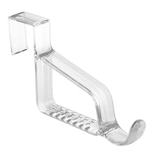 Load image into Gallery viewer, Online shopping mdesign modern over door valet hook multi hanging storage organizer hook for coats hoodies hats scarves purses bath towels robes 3 pack clear