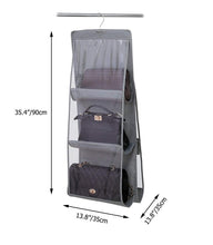 Load image into Gallery viewer, Cheap dearjana wardrobe hanging handbag organizer 6 large pockets dust proof bag storage purse handbag tote bag holder organizer for closet bedroom