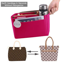 Load image into Gallery viewer, Organize with purse organizer felt bag organizer insert purse organizer for lv speedy neverfull tote handbag shaper 3 sizes large slender rosy