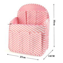 Load image into Gallery viewer, Cheap xcharmer store backpack organizer insert travel purse multi pocket bag in bag organizer large backpack organizer large a pink stripe
