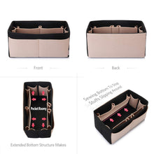 Load image into Gallery viewer, Get felt purse organizer bag in bag organizer for tote handbag speedy neverfull medium large extra largex large beige and black