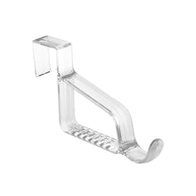 Load image into Gallery viewer, Related mdesign modern over door valet hook multi hanging storage organizer hook for coats hoodies hats scarves purses bath towels robes 3 pack clear