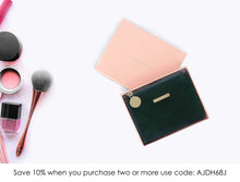 Load image into Gallery viewer, Cheap serman brands slim wristlet card case holder small rfid blocking wallet change purse for women keychain removable wristlet strap velvet emerald ch