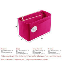 Load image into Gallery viewer, Results purse organizer felt bag organizer insert purse organizer for lv speedy neverfull tote handbag shaper 3 sizes large slender rosy
