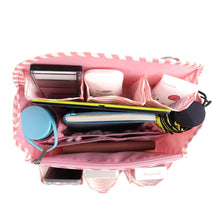 Load image into Gallery viewer, Budget xcharmer store backpack organizer insert travel purse multi pocket bag in bag organizer large backpack organizer large a pink stripe