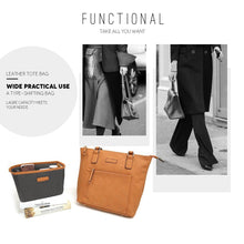 Load image into Gallery viewer, Save tote bag angelinas palace shoulder bag organizer insert waterproof handbag pu leather sturdy zipper top handle purse women bags carry for office school travel shopping oyster