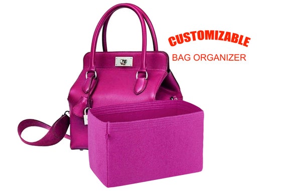 For Her. mes Toolbox Bags 26 purse insert organizer bag insert, without pockets in pivoine ,EXPRESS SHIPPING by SenamonBagOrganizer