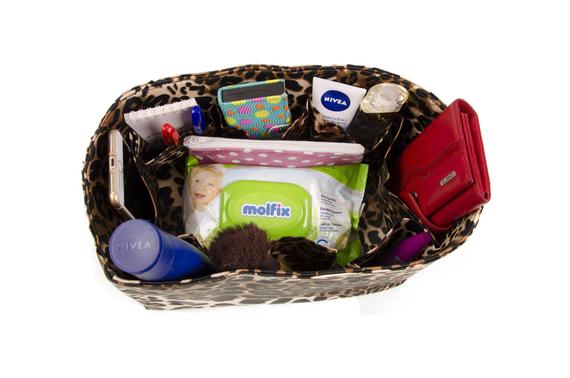 Purse insert organizer for LONGCHAMP bags  with only inside pockets ,bag insert organizer,bag shaper,LEOPARD PATTERN by SenamonBagOrganizer