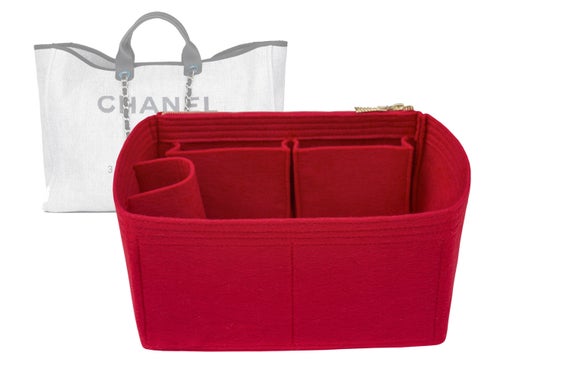 For "Ch.anel - Medium Deauville Canvas Tote Bag" Bag Insert Organizer, Purse Insert Organizer, Bag Shaper - Worldwide Shipping Time 3-5 Days by SenamonBagOrganizer