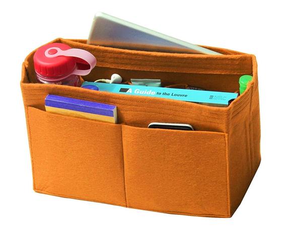 Neverfull GM Organizer - Light Brown Color - (w/ Milk Water Bottle Holder), Tote Felt Purse Insert, Cosmetic Makeup by JennyKrafts