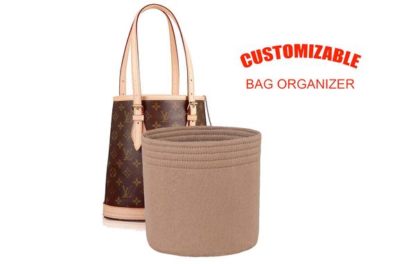 LV Petit Bucket PM bag organizer in 9 inch/23cm hight,shaper purse insert organizer bag insert without pockets, Express shipping 2-5 days by SenamonBagOrganizer