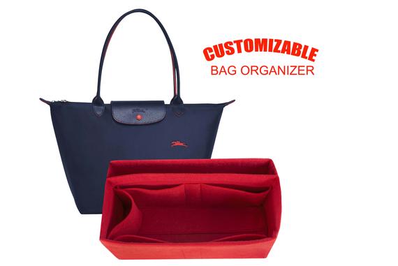 For LARGE Longchamp le pliage long strap tote  bag organizer- Fits Cuir,Nylon,Neo,Clup styles - purse insert organizer -Express shipping by SenamonBagOrganizer