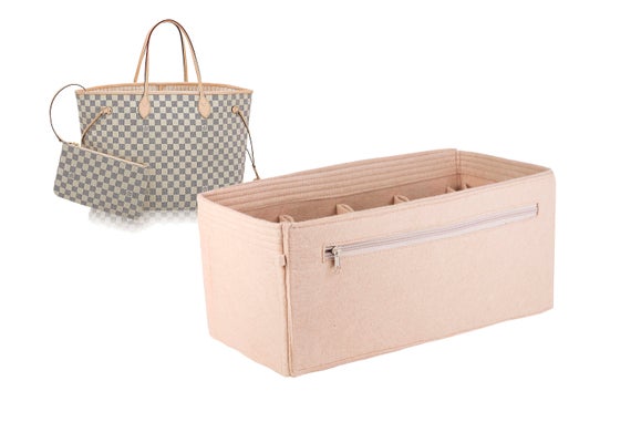 Bag insert organizer LV Neverfull Damier Azur Canvas mm gm pm purse insert  organizer Ipad placer in beige - Color Option -EXPRESS SHIPPING by SenamonBagOrganizer