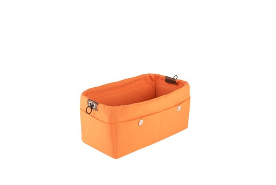 Purse organizer HERMES BAGS in orange with only outside pockets ,bag insert organizer,make up bag , EXPRESS shipping by SenamonBagOrganizer
