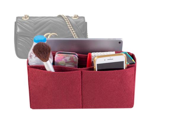 For "Gu.cci - Small Marmont Matelassé Shoulder Bag" Bag Insert Organizer, Purse Insert Organizer, Bag Shape - Worldwide Shipping 3-5 Days by SenamonBagOrganizer