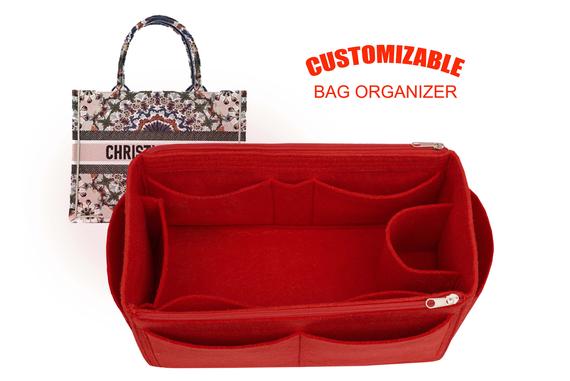 For "LARGE Chris.tian DI.OR Embroidered Canvas Book Tote" Bag Organizer In 7 inch / 18 cm height,  Express shipping -Delivery Time 3-5 Days by SenamonBagOrganizer