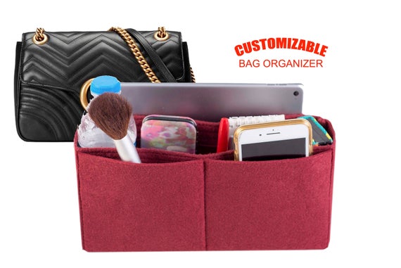 For "Gu.cci - Medium Marmont Matelassé Shoulder Bag" Bag Insert Organizer, Purse Insert Organizer, Bag Shaper - Worldwide Shipping 3-5 Days by SenamonBagOrganizer