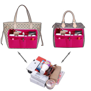 Top purse organizer insert felt3mm fabric bag organizer for lv neverfull lv speedy purse handbag tote bag 3 sizes 8 colors x large rose
