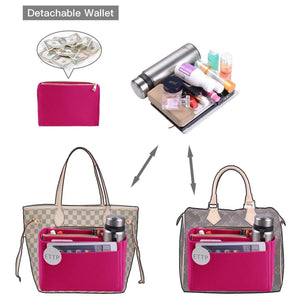 Purchase purse organizer felt bag organizer insert purse organizer for lv speedy neverfull tote handbag shaper 3 sizes large slender rosy