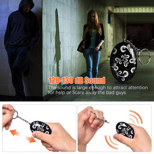 Storage foaber personal alarm keychain personal alarms for women purse self defense keychain safe sound 120 130 db alarm device for women elderly kids night workers
