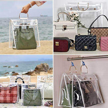 Load image into Gallery viewer, Get foonee transparent dust proof handbag organizer with magnetic snap handle clear purse protector holder storage bag for women girls