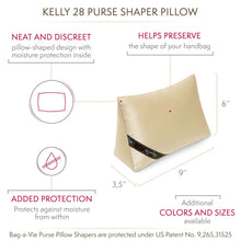 Load image into Gallery viewer, Discover the best bag a vie purse pillow shaper insert luxury purse shaper and handbag shapers handbag organizer storage purse and handbag pillow made to fit hermes kelly 28cm made in the usa