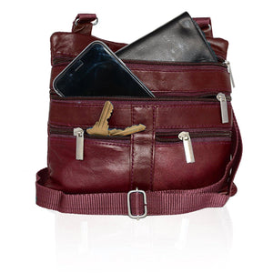 Genuine Leather Crossbody Mini Purse Organizer Travel Handcrafted Bag - WholesaleLeatherSupplier.com
 - 2